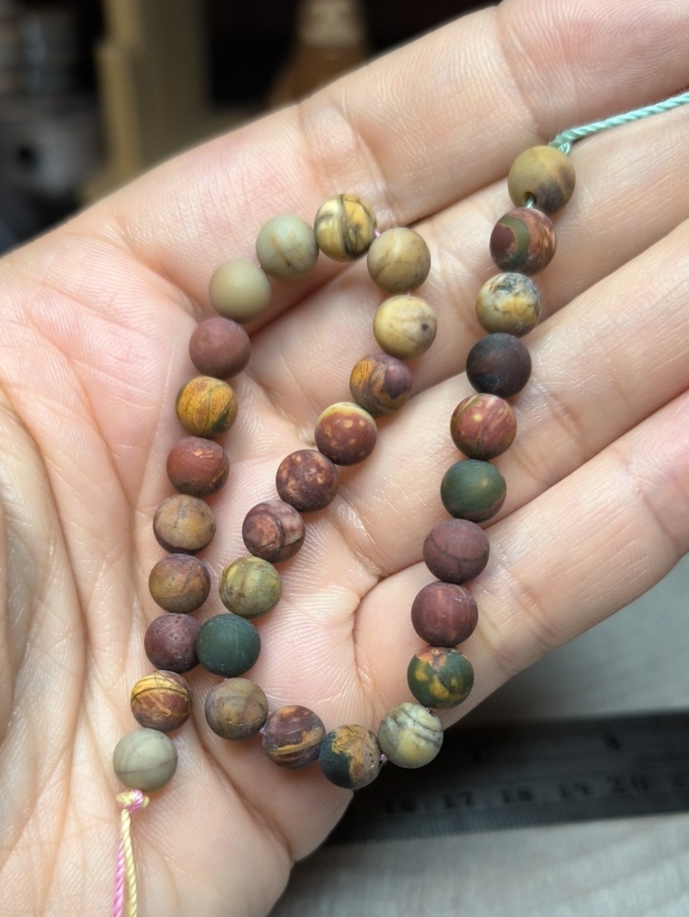 #4- 6mm Matte Red Creek Jasper Beads - 8-inch Stone Strand